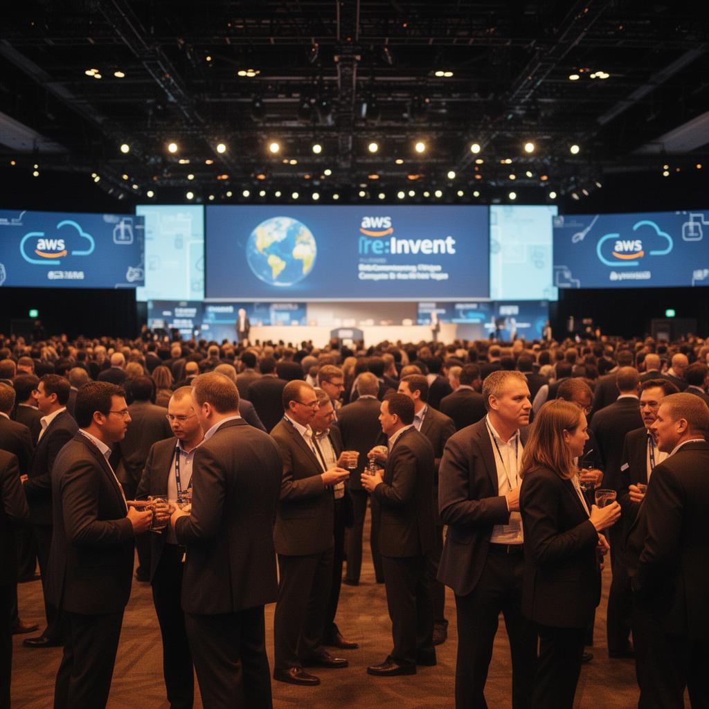 Evento global de tecnologia AWS re:Invent com executivos